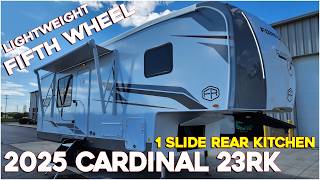 Lightweight Rear Kitchen Fifth Wheel 2025 Cardinal 23RK by Forestriver  Couchs RV Nation RV Review [upl. by Erdnael]