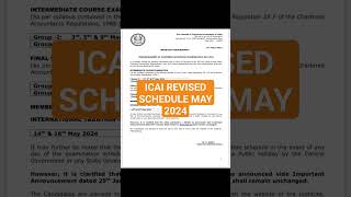 CA EXAM MAY 24 POSTPONED ICAI REVISED EXAM DATESHEET RELEASED OFFICIAL ANNOUNCEMENT caexams [upl. by Nayra]