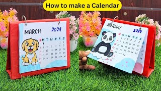 How to Make a 2024 Mini Desk Calendar Easy amp Cute Handmade Calendar DIY Craft [upl. by Jana475]