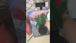 Applying varnish to my art 🖼️ youtubeshorts cat artgallary art [upl. by Homerus369]