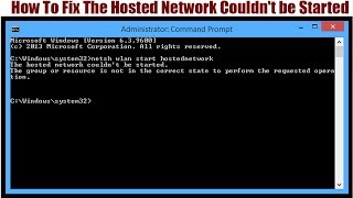 How To Fix The Hosted Network Couldnt be Started [upl. by Sims]