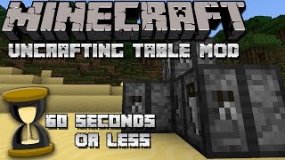 UNCRAFT ALL THE THINGS  Minecraft  Uncrafting Table Mod Minute Mod Review [upl. by Beauregard]