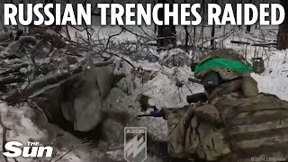 Russian trenches raided Ukrainian troops face off in fierce gun battle [upl. by Inger623]