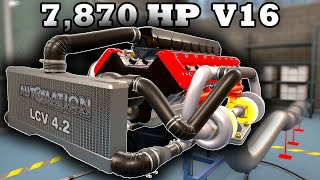 The Most Powerful V16 Engine Ever LCV 42  Automation The Car Company Tycoon Game [upl. by Ilhsa]