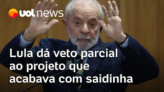 Saidinha Lula veta parcialmente projeto que acabava com saída temporária de presos [upl. by Peedus]