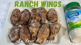 Easy Air Fryer Ranch Wings  Ranch Chicken Wings  Air Fryer Recipes [upl. by Leen]