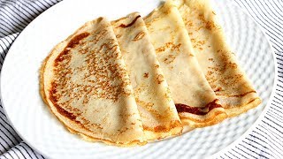 Cómo hacer crepes caseros finos y tiernos [upl. by Lashonde]