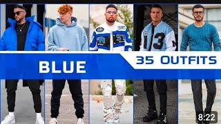 35 ways to style Blue colour for winter 2024 manes fashion trending fashion outfit [upl. by Icrad25]