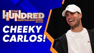 Does Carlos Alcaraz use tongue on a first kiss The Hundred  Australian Open Edition  WWOS [upl. by Einot]