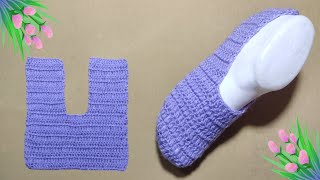 Knitting Very Easy Socks For Ladies amp Men Woolen Socks Booties Slippers shoes 👠crochet slippers [upl. by Picco]