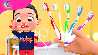 5 Finger Family Good Habits tooth brush routine Song  BluLoo Nursery Rhymes amp Kids Songs [upl. by Gustie]