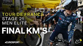 COMPLETE DOMINATION 🙌  Tour de France Stage 21 Final Kilometres  Eurosport Cycling [upl. by Onailil]