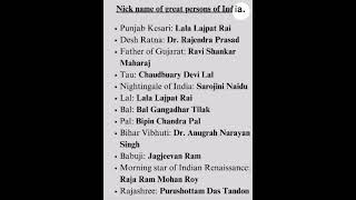 Nick name of Indian leaders shortsfeed [upl. by Averir]