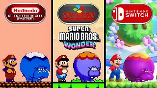 Super Mario Bros Wonder  NES vs SNES vs Switch [upl. by Dnalrag45]