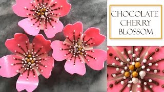 How to make a Chocolate Flower  Cherry Blossom Design [upl. by Rases]