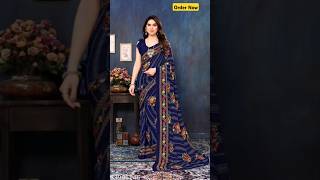 Daily Wear georgette Saree with unstitched Blouse Pieceshorts dailywear [upl. by Enaj392]