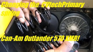 Changing the primary spring on a Can Am Outlander CVTech [upl. by Yrot]