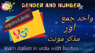 26 Singolare plurale maschile e femminile  learn italian in urdu [upl. by Rintoul]