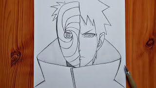 How to draw Obito  Obito Uchiha step by step  easy anime drawing [upl. by Guadalupe812]