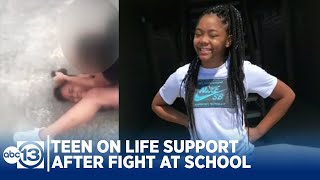 Teen on life support after fight outside middle school [upl. by Verras]