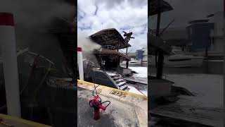 Fire destroys yacht at shipyard in Miami [upl. by Atlanta]