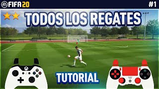 REGATES EFECTIVOS TUTORIAL  TODOS los REGATES de 1 Y 2 ⭐️ FIFA 20 amp 19 [upl. by Sartin]