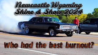 Classic Cars amp Burnouts  Newcastle Wyoming Shine amp Show 2024 [upl. by Kcerb83]