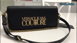 Versace Jeans Couture bag  Black Long Logo Lock Bag [upl. by Ewolram]