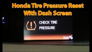 Reset Honda TPMS Light For Vehicles with a Dash Screen [upl. by Llerryt]