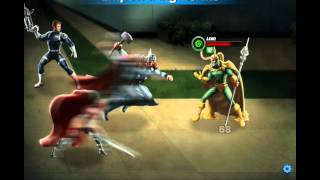 Marvel avengers alliance Me Thor and Sif vs Loki [upl. by Nivonod542]