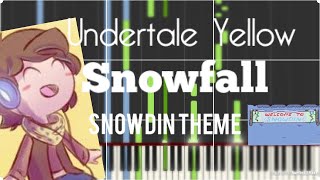 Undertale Yellow  Snowfall  Snowdin Theme  Synthesia piano tutorial [upl. by Aciretal950]