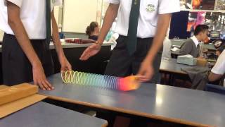 Slinky experiment on waves [upl. by Huntley]