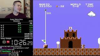 190865 Super Mario Bros Warpless speedrun [upl. by Froehlich762]