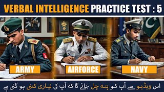 Most Important and Repeated Verbal intelligence Test questions for Pakistan Army Navy Airforce Test [upl. by Orsola]