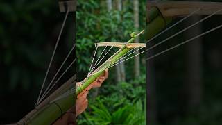 Bamboo creations with three archer and bamboo Bamboo Slingshots Bambooart Diy [upl. by Nivri]