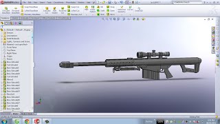 Barrett M82 Sniper Rifle by Solidworks [upl. by Hamo854]