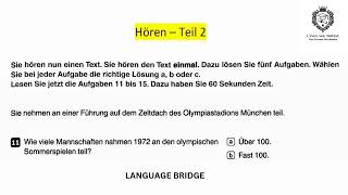 Goethe Zertifikat B1  Model Test5 l Hören B1  Hören mit Lösungen  Languagebridge001 [upl. by Bull]