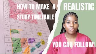 How to make a REALISTIC study timetable YOU CAN FOLLOW [upl. by Zemaj]