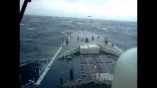 Canadian Navy HMCS Iroquois 280 in heavy seas [upl. by Ahseiym703]