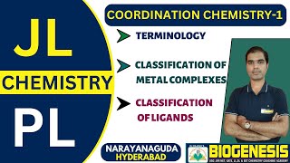 CLASS1  JL COORDINATION CHEMISTRY  CLASSIFICATION OF LIGANDS amp METAL COMPLEXES TSPSC BIOGENESIS [upl. by Nagel]