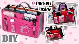 DIY ORGANIZER BAG IDEA  Adorable Storage Travel Zipper Pouch Bag Tutorial Very Easy Maki [upl. by Anaik]