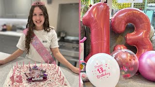 Islas 13th Birthday Opening Presents amp Delicious Cake  Fun Family Three Vlog [upl. by Amimej583]