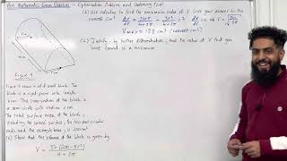 Pure Maths EQ  Optimisation Stationary Point Modelling with Differentiation [upl. by Saenihp599]