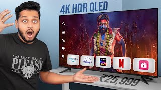 I Bought Best 55inch Android TV Under 25000 Rupees Only  30W Speaker QLED HDR Display [upl. by Lashonde]