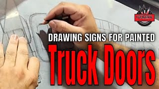 How to design truck door signs by hand no computers [upl. by Elleb]