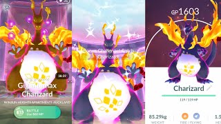 First Ever✨️Shiny Gigantamax Charizard Raid in pokemongo [upl. by Hoseia]