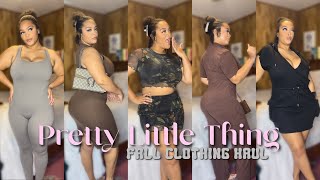 PRETTY LITTLE THING HAUL  ENDOFSUMMER amp FALL PIECES  CAYLA GAMBRELLE [upl. by Etnaed280]