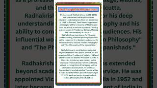 Essay On Sarvepalli Radhakrishnan  Essay On Dr Sarvepalli Radhakrishnan In English shorts short [upl. by Mendy6]