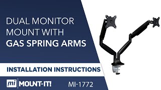 Dual Monitor Mount With Gas Spring Arms  Install MI1772 [upl. by Rae175]