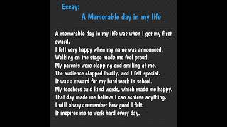 A Memorable Day In My Life [upl. by Berners]